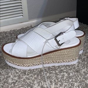 NWT white platform sandals